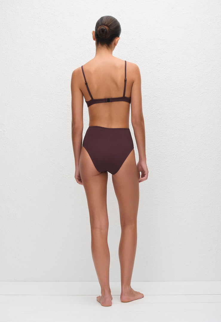 High Waist Brief - Aubergine Crinkle - Matteau