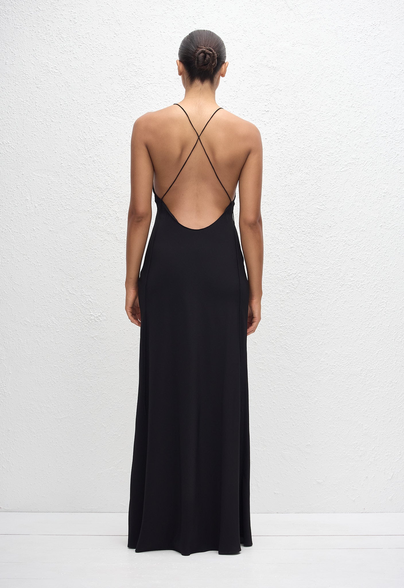Low Back Halter Dress - Black - Matteau