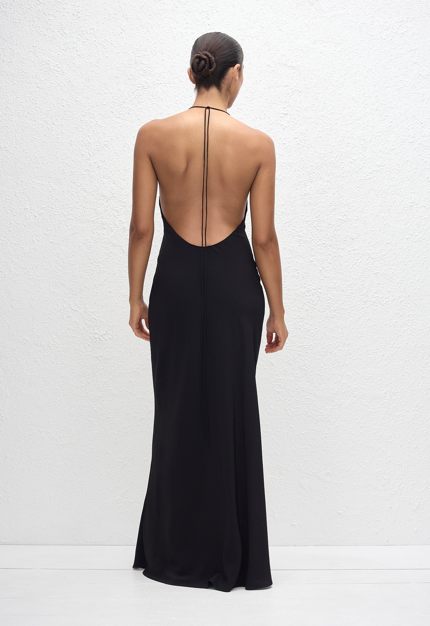 Low Back Halter Dress - Black - Matteau