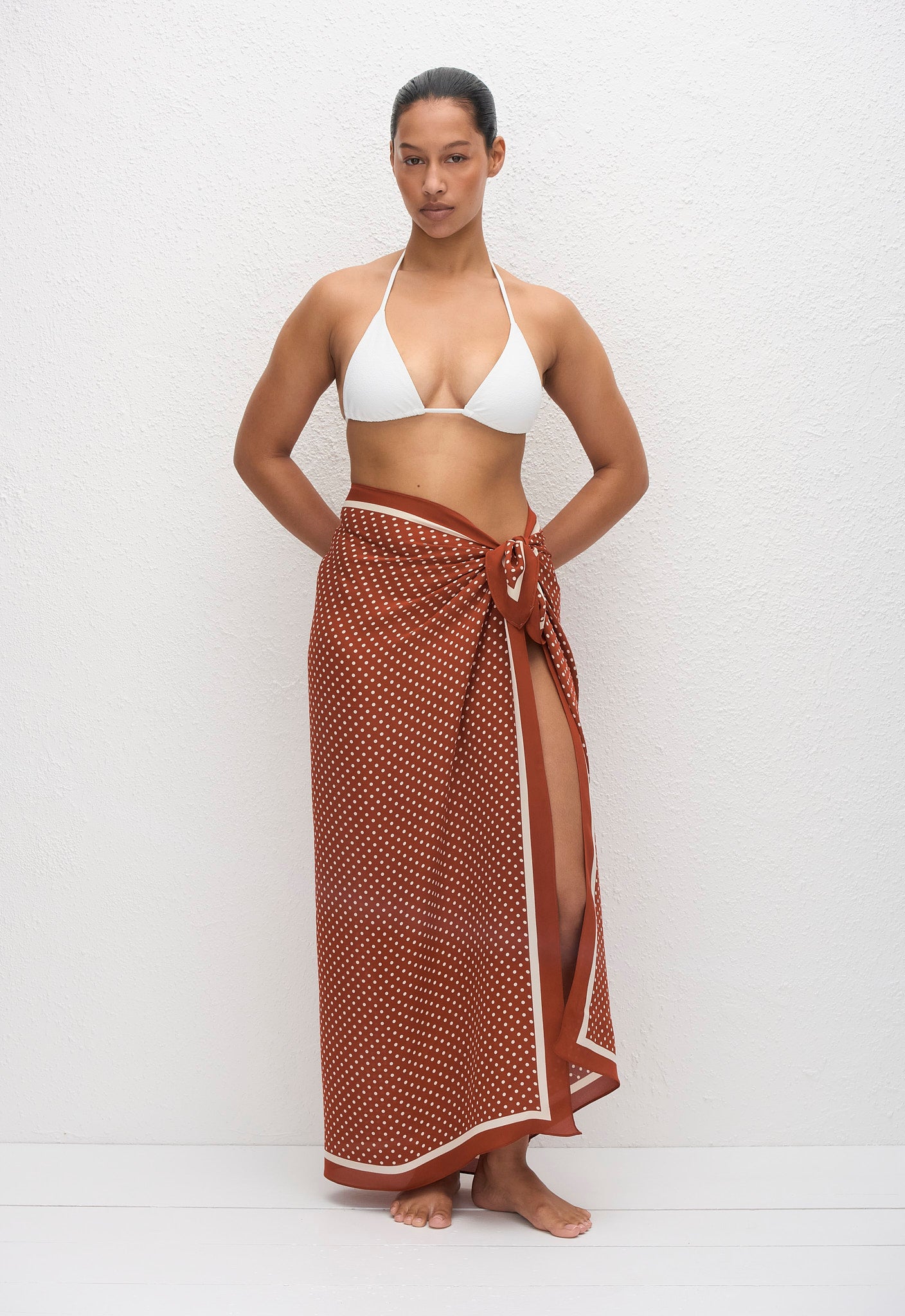 Silk Sarong - Polka Dot (Tomato) - Matteau