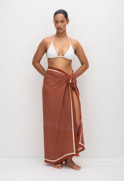 Silk Sarong - Polka Dot (Tomato) - Matteau