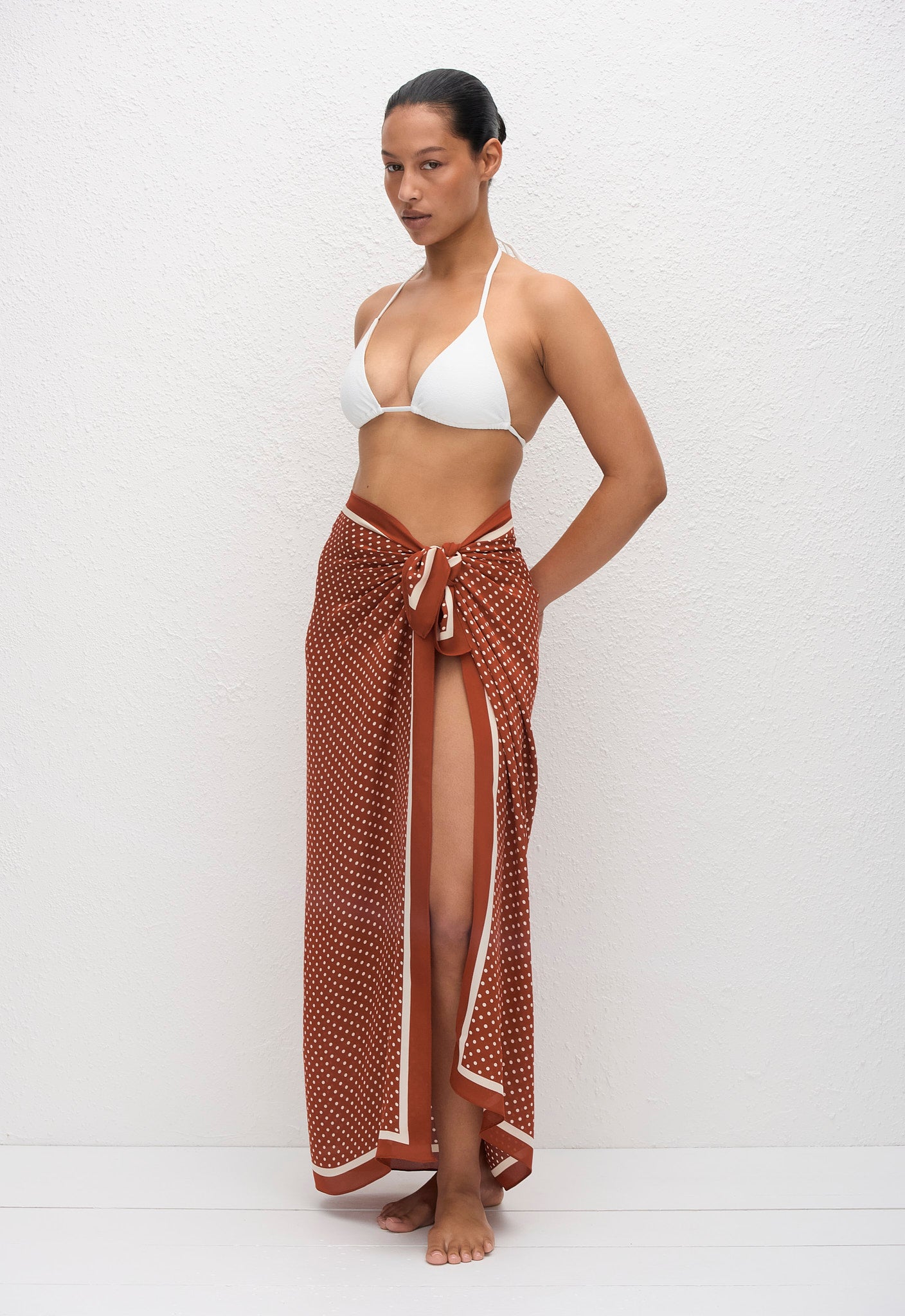 Silk Sarong - Polka Dot (Tomato) - Matteau