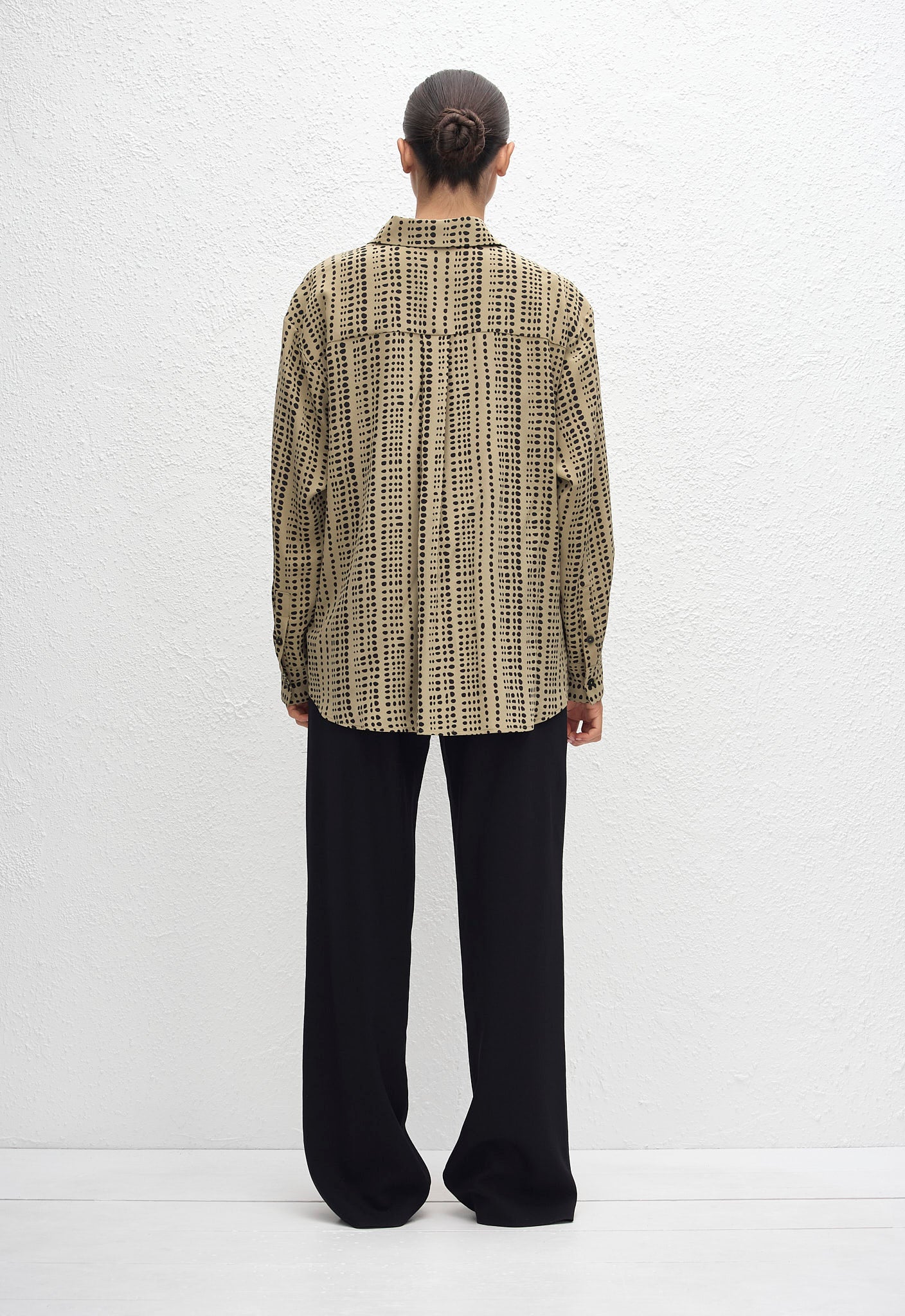 Long Sleeve Silk Shirt - Savanna in Desert - Matteau