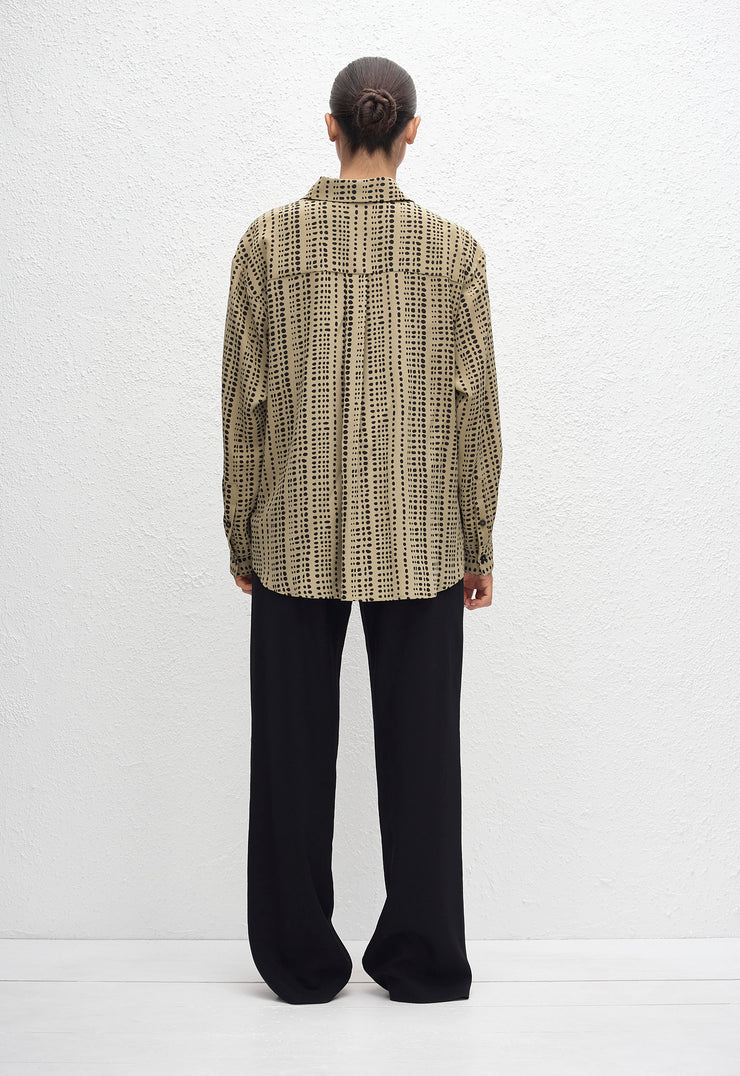 Long Sleeve Silk Shirt - Savanna in Desert - Matteau