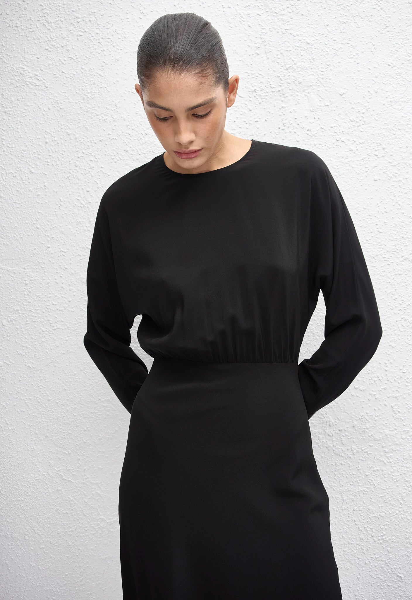 Magyar Bias Slip Dress - Black - Matteau