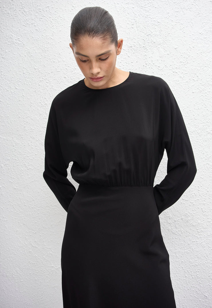 Magyar Bias Slip Dress - Black - Matteau