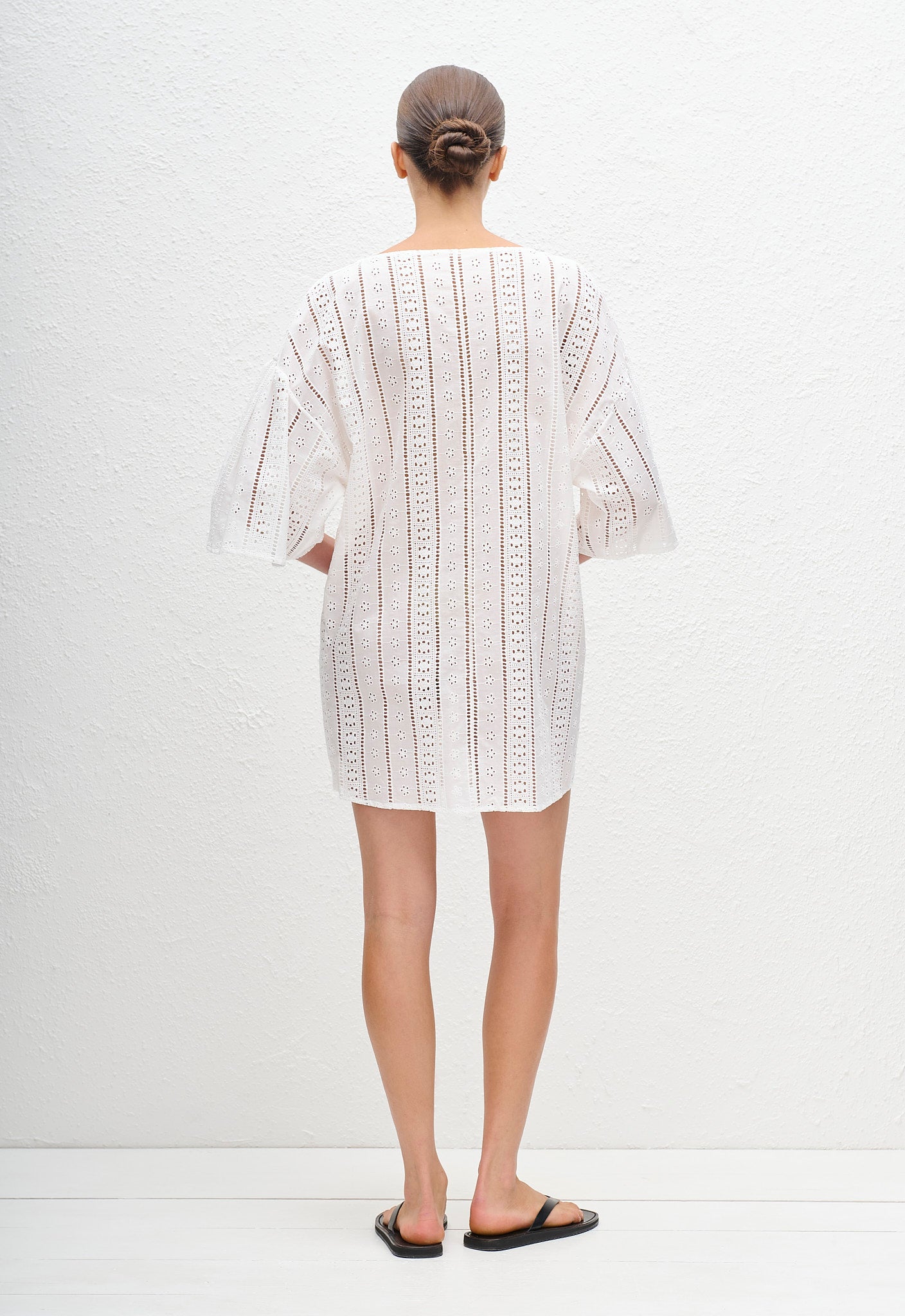 Magyar Broderie Tee Dress - White - Matteau