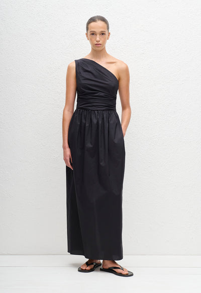 One Shoulder Tulip Dress - Black - Matteau