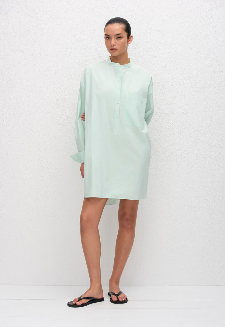 Popover Mini Shirt Dress - Mint - Matteau