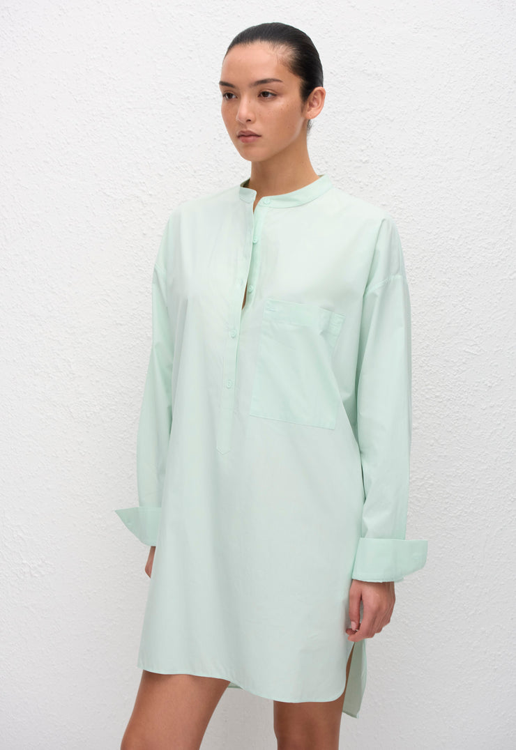 Popover Mini Shirt Dress - Mint - Matteau
