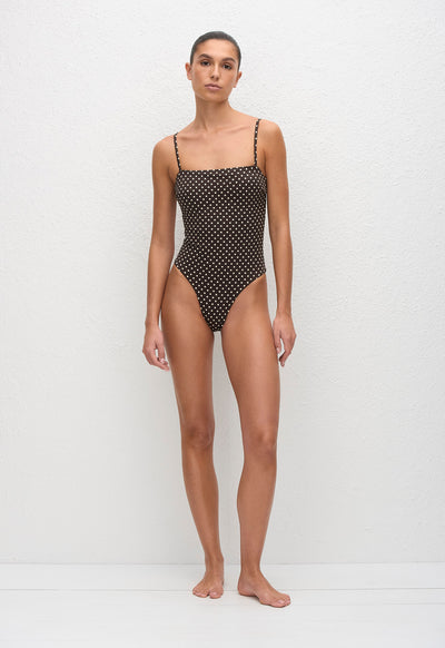 Petite Square Maillot - Polka Dot (Chocolate) - Matteau