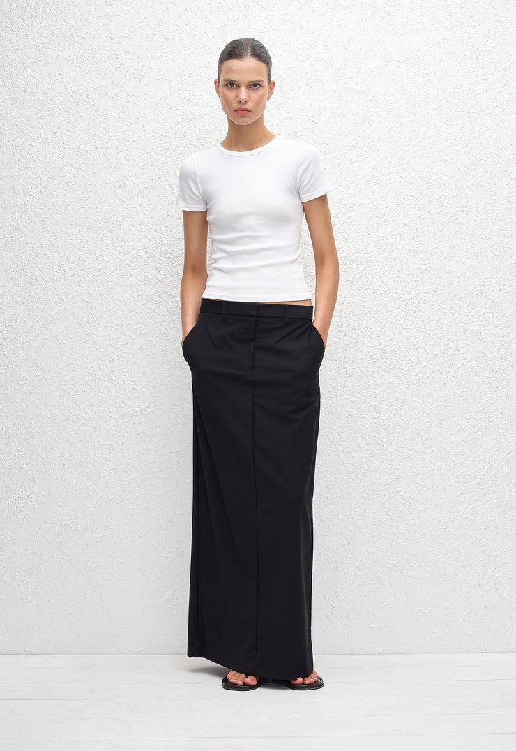 Relaxed Tailored Skirt - Black - Matteau