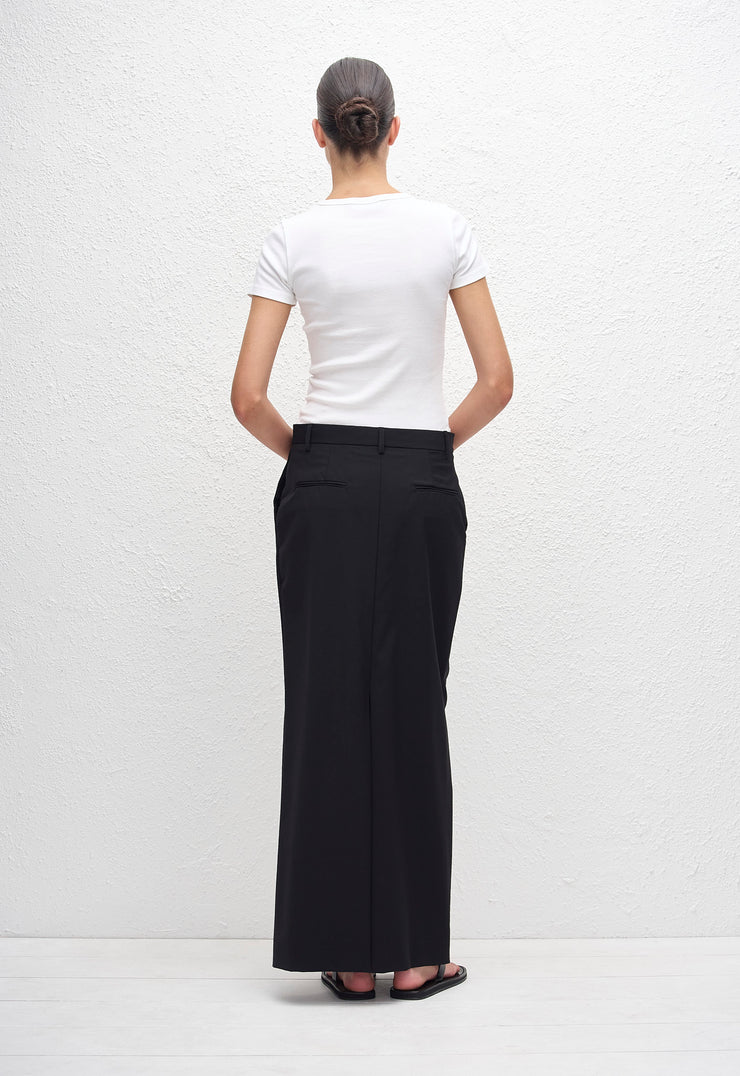 Relaxed Tailored Skirt - Black - Matteau