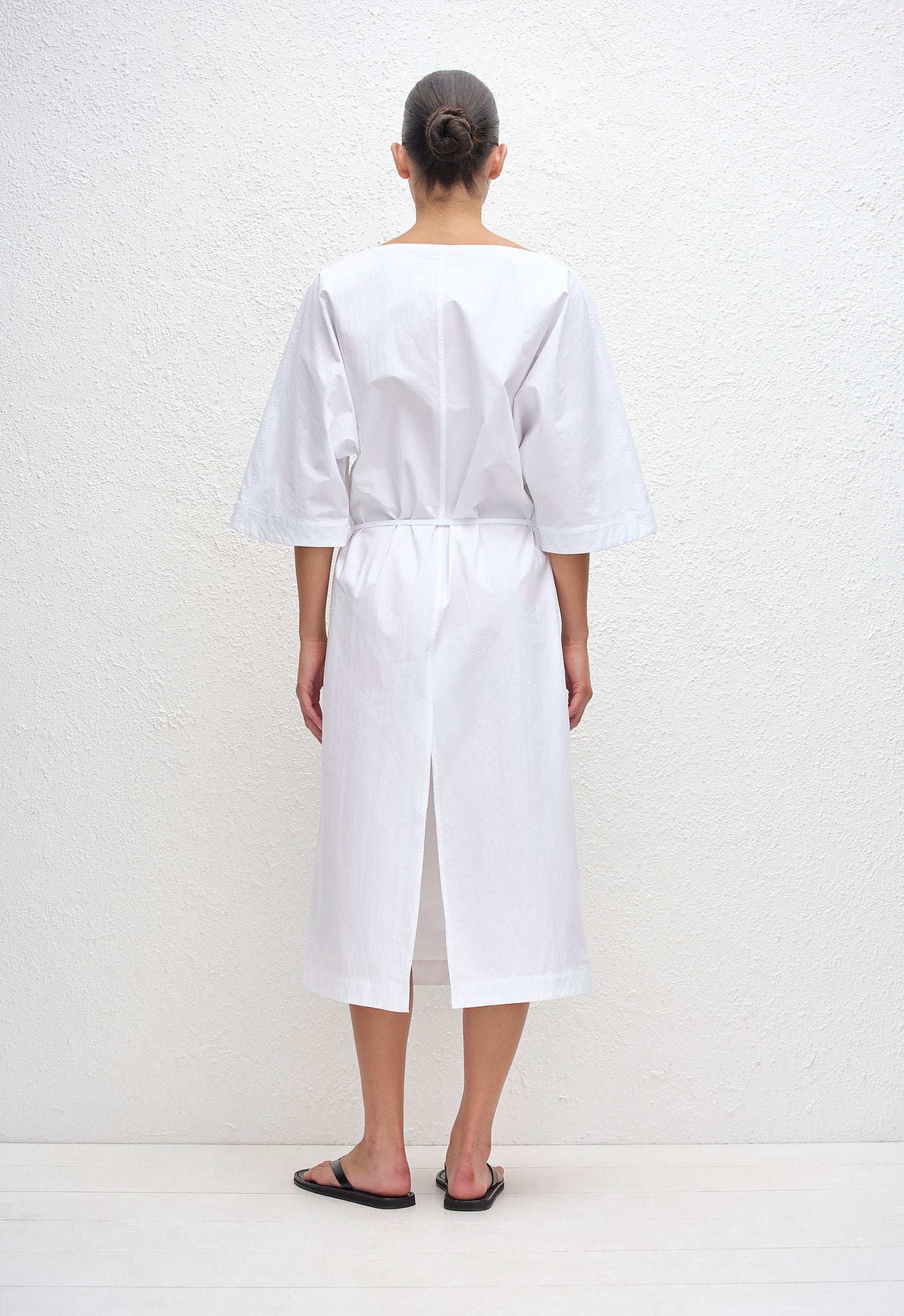 Relaxed Midi Tee Dress - White - Matteau