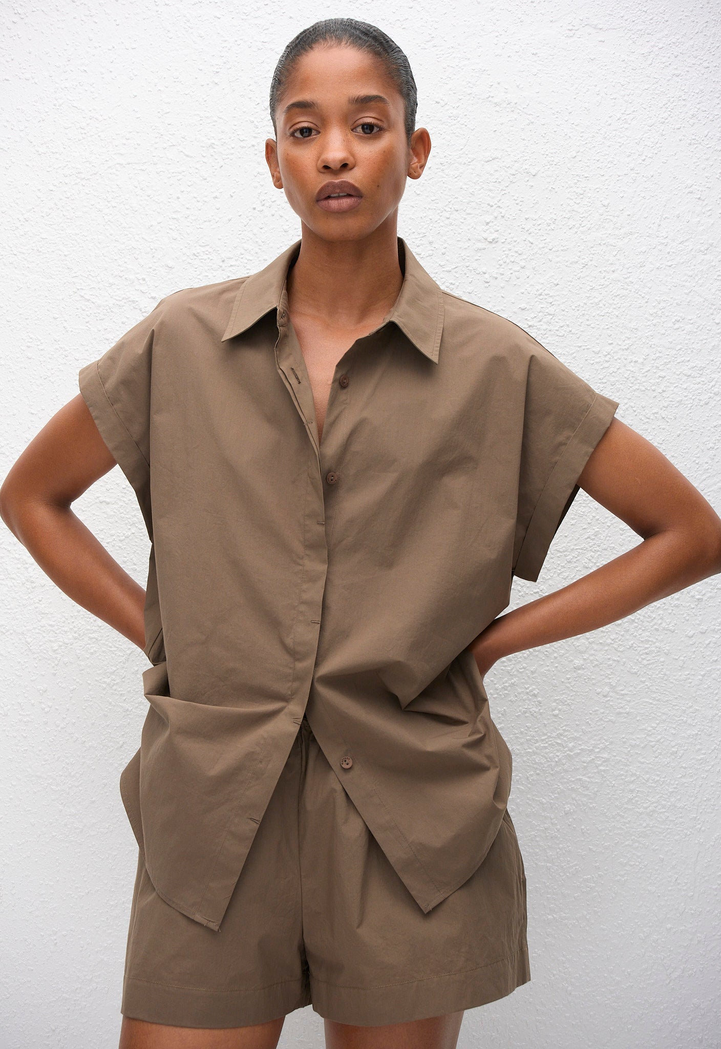 Relaxed Sleeveless Shirt - Birch - Matteau