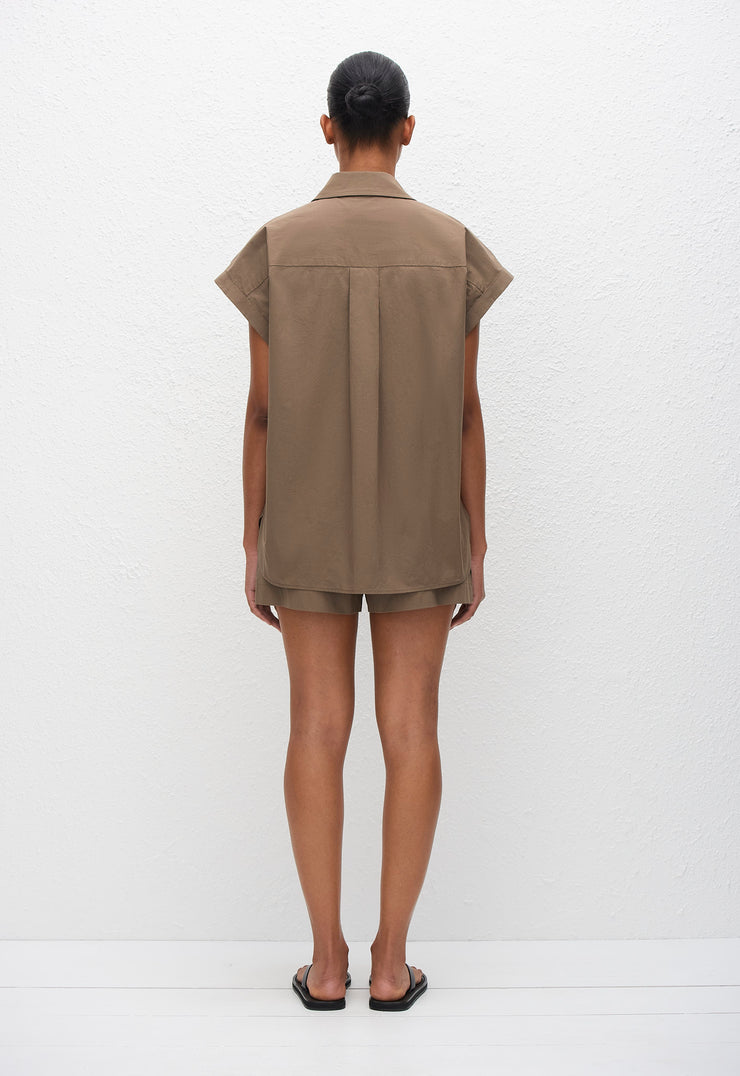 Relaxed Sleeveless Shirt - Birch - Matteau