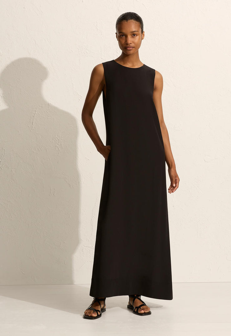 Shift Midi Dress - Black - Matteau