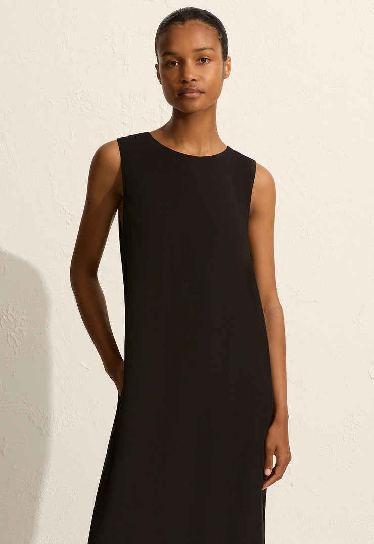 Shift Midi Dress - Black - Matteau