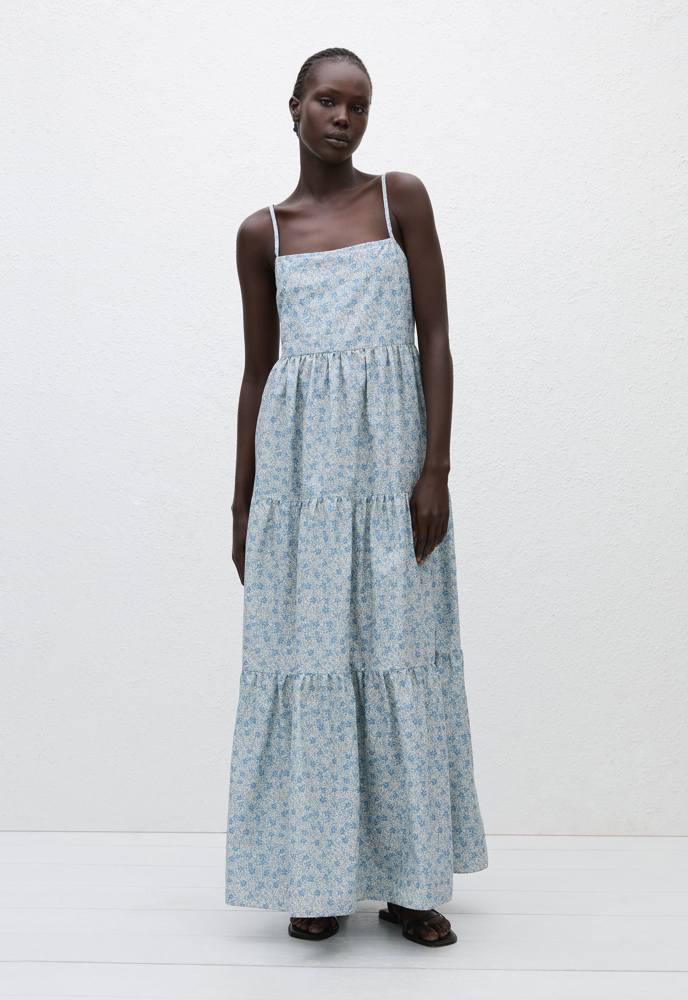 Tiered Low Back Sundress - Cornflower - Matteau