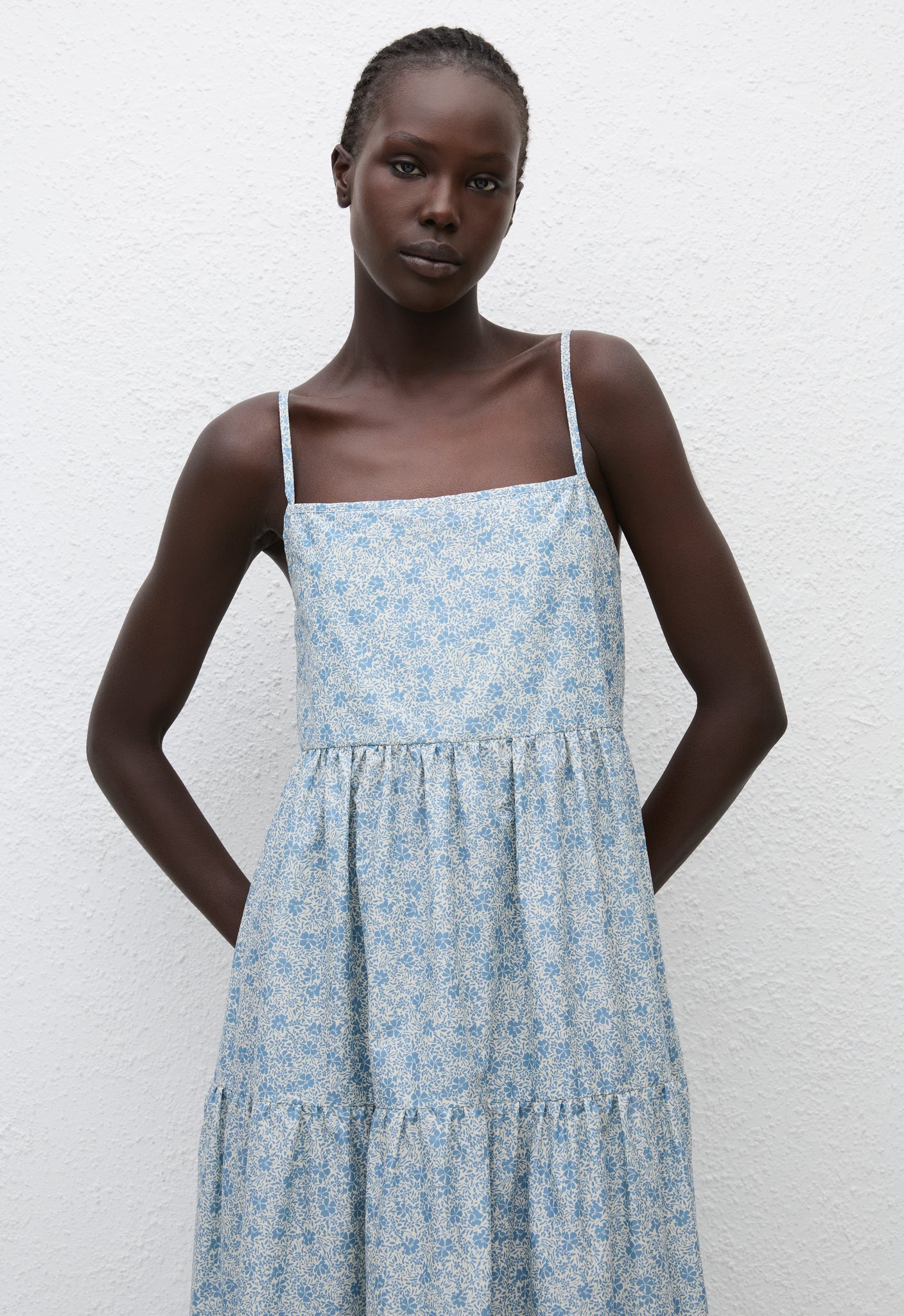 Tiered Low Back Sundress - Cornflower - Matteau