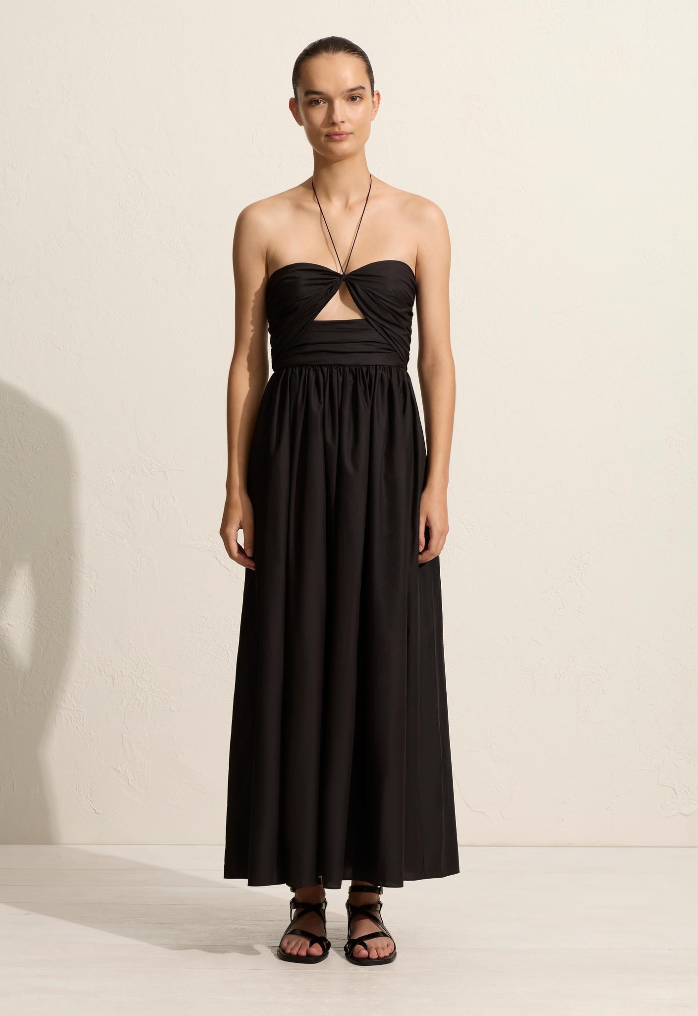 Bandeau Rouched Sundress - Black - Matteau