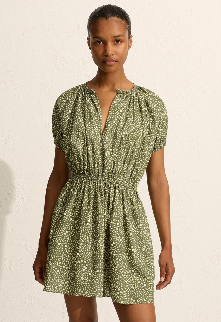 Cocoon Mini Dress - Jasmine (Olive) - Matteau