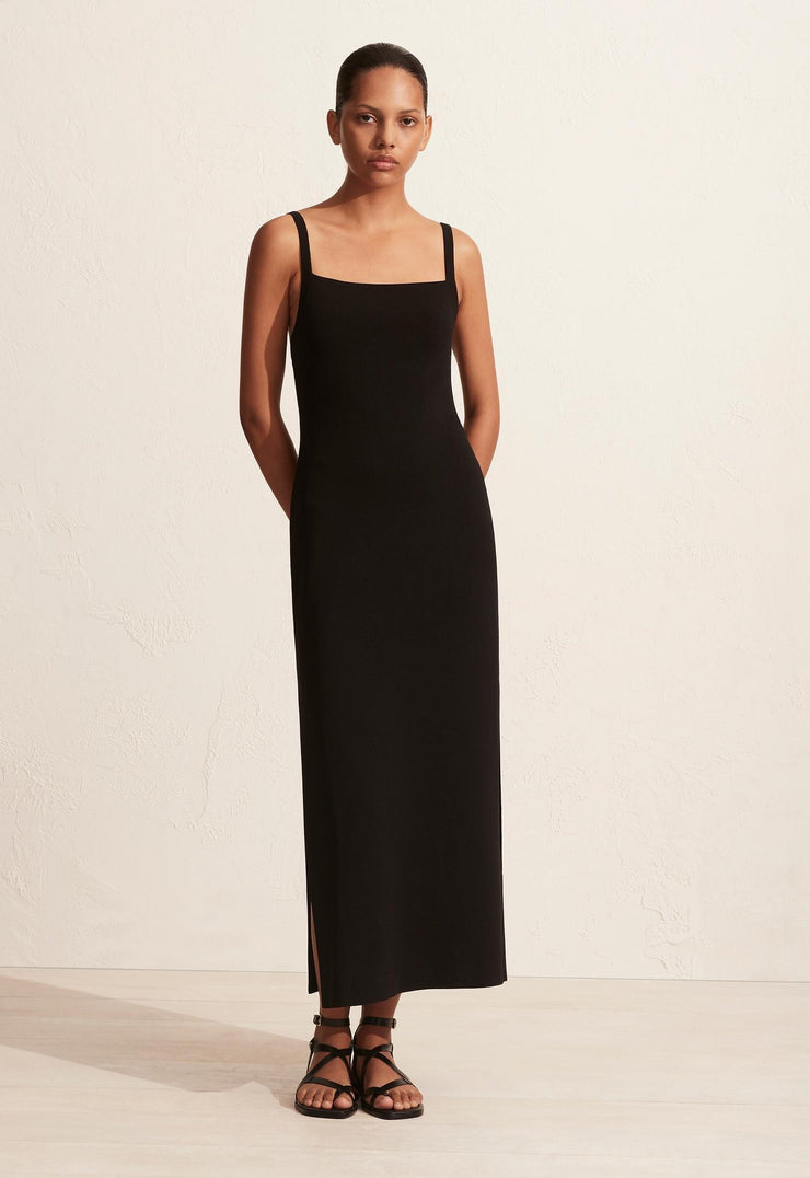 Square Knit Dress - Black - Matteau