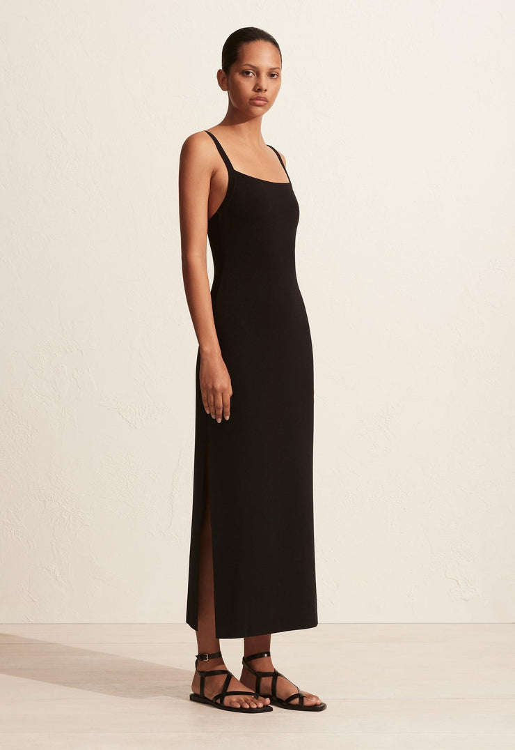 Square Knit Dress - Black - Matteau