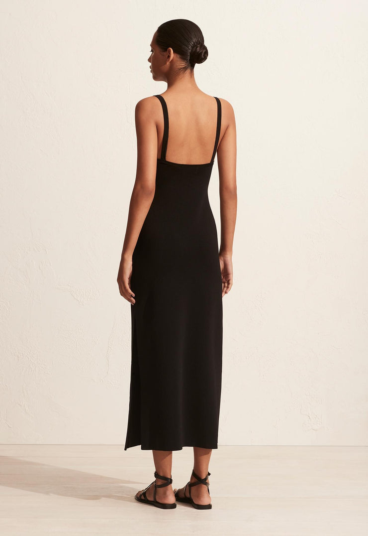 Square Knit Dress - Black - Matteau