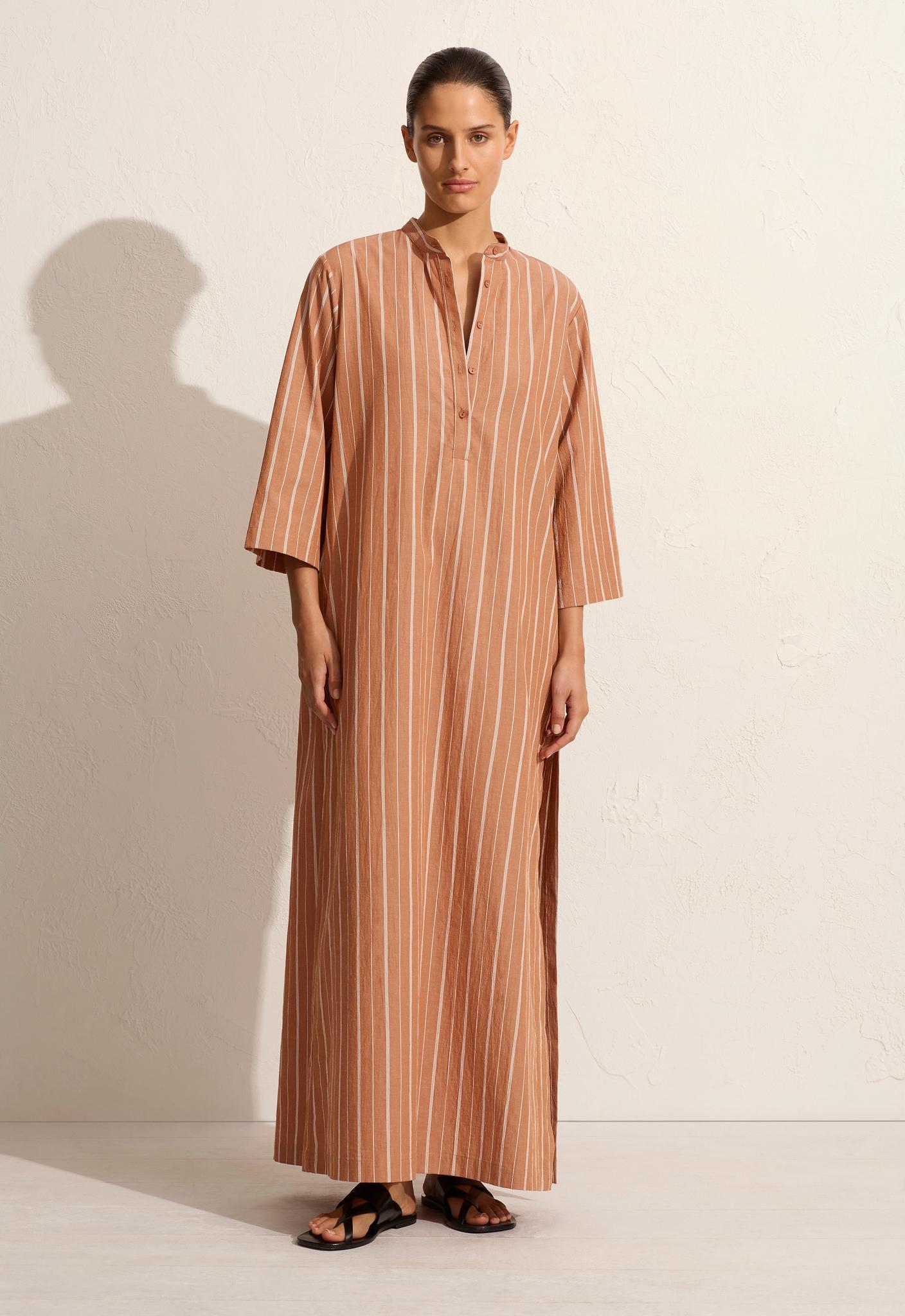 Relaxed Stripe Djellaba - Desert Stripe - Matteau
