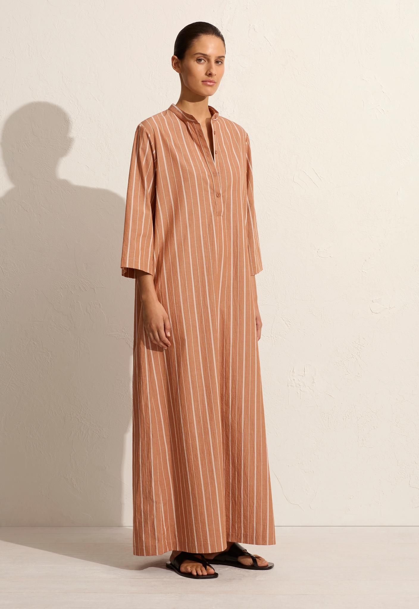 Relaxed Stripe Djellaba - Desert Stripe - Matteau