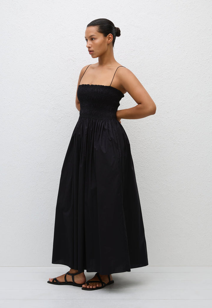 Matteau Shirred Bodice Dress - Black | 5