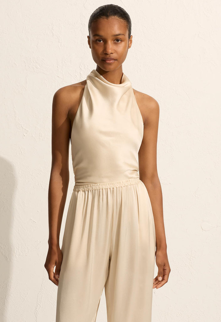 Relaxed Satin Pant - Ivory - Matteau