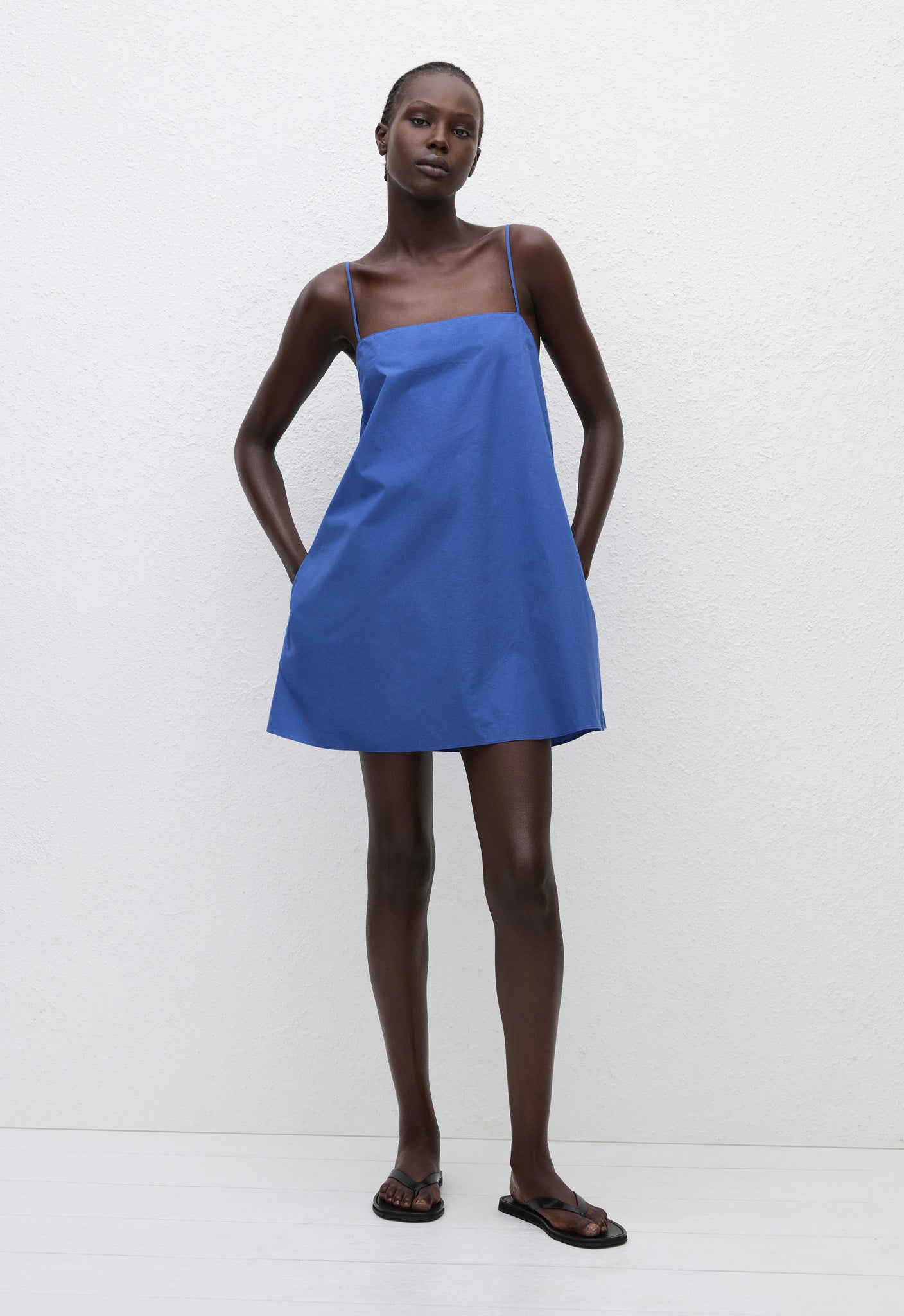 Square Cami Mini Dress - Yves Blue - Matteau