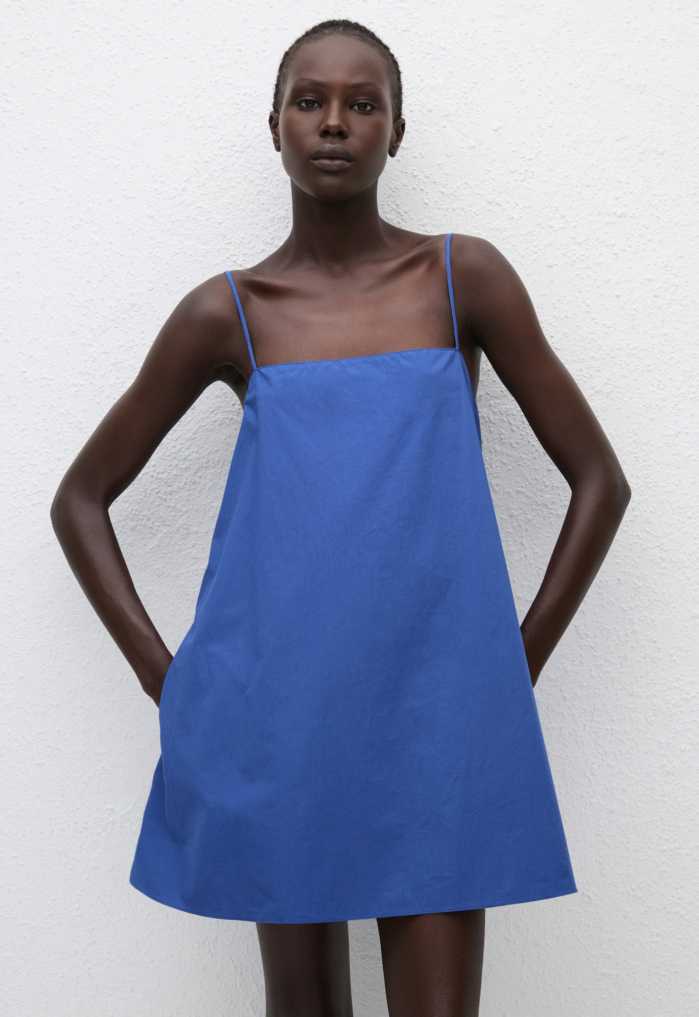 Square Cami Mini Dress - Yves Blue - Matteau