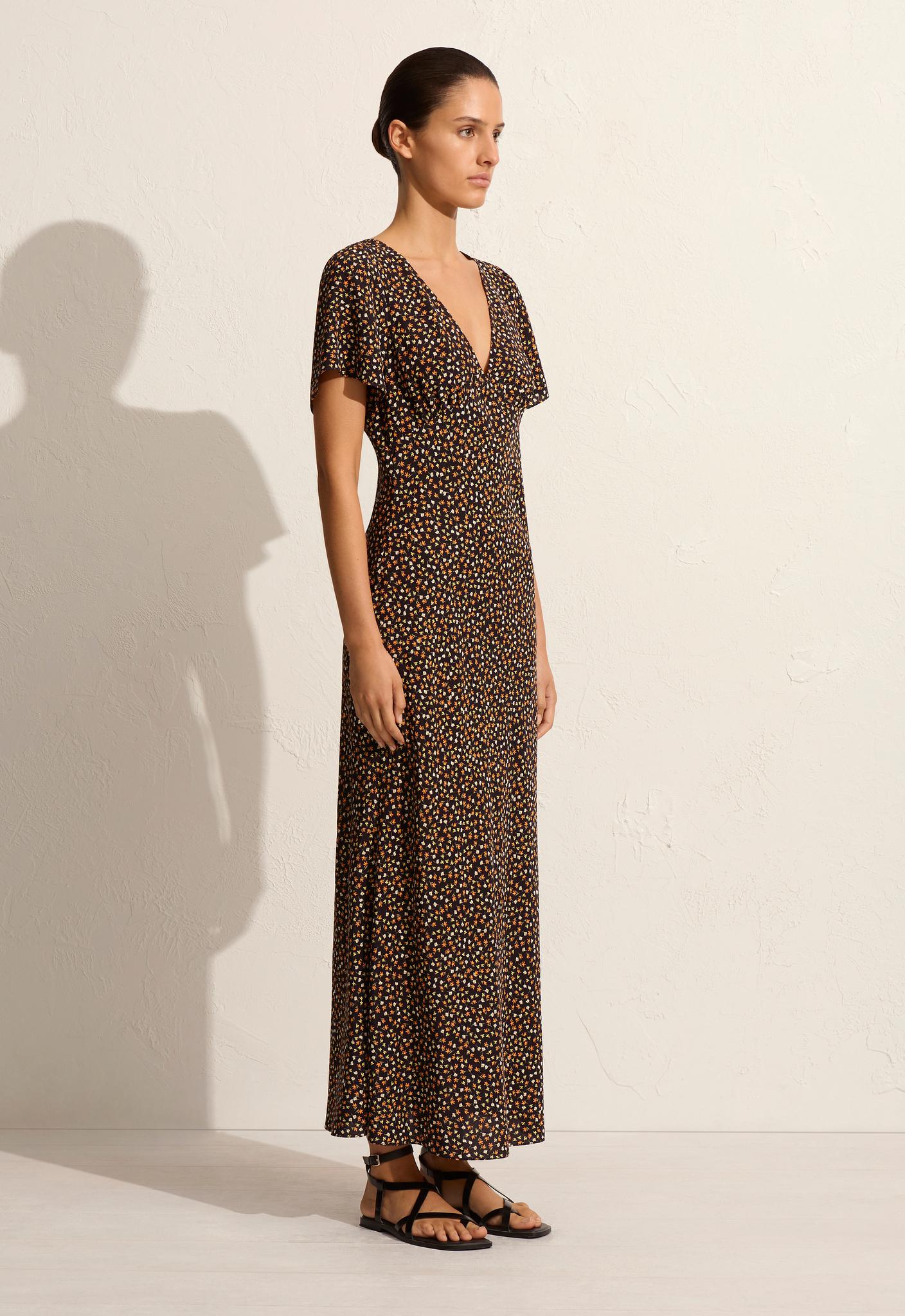 Short Sleeve Bias Dress - Meadow - Matteau