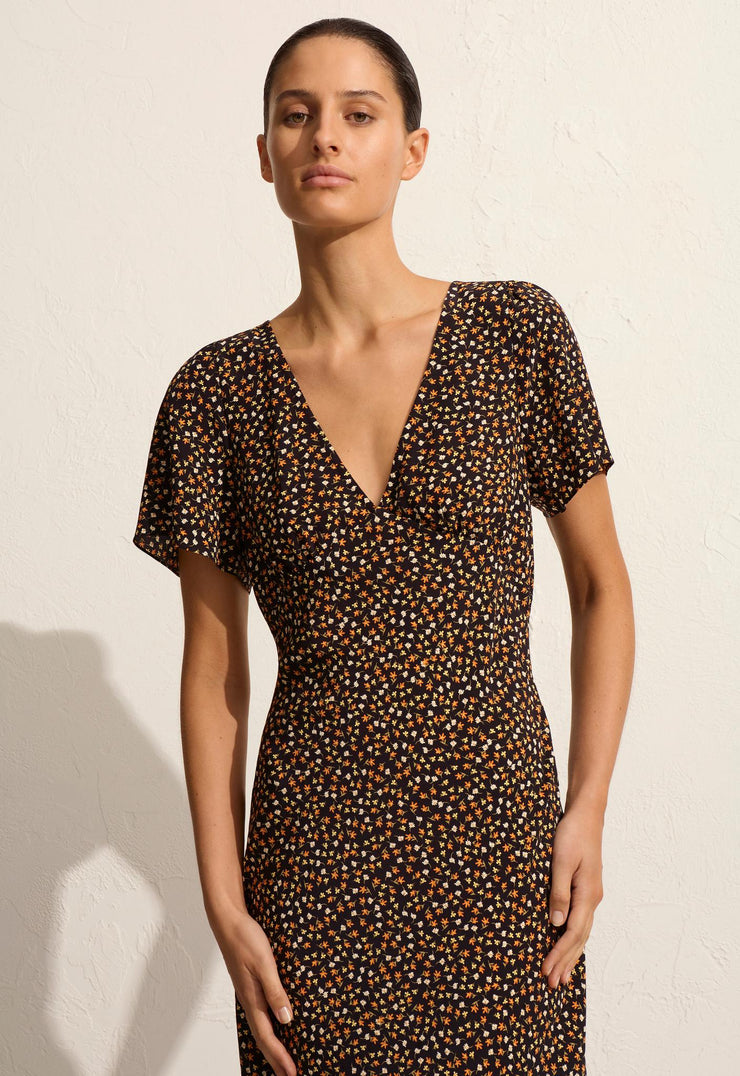 Short Sleeve Bias Dress - Meadow - Matteau