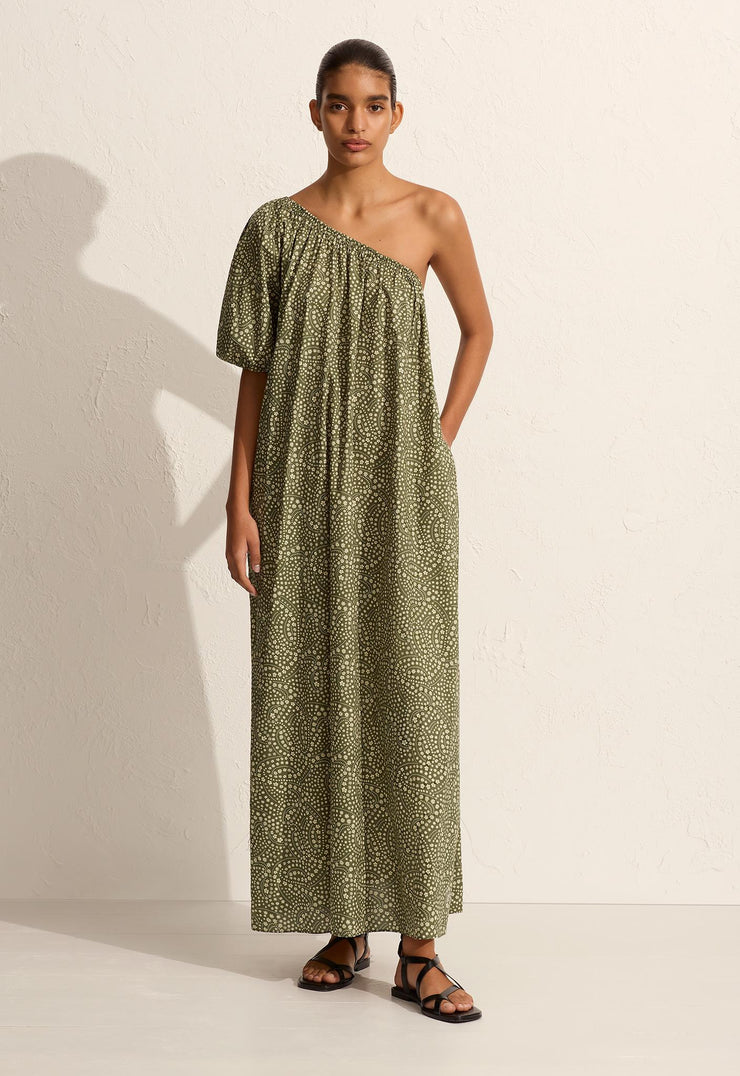 One Shoulder Maxi Dress - Jasmine (Olive) - Matteau