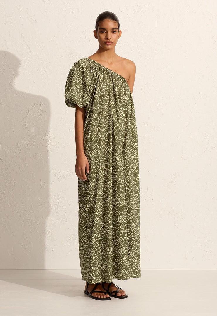 One Shoulder Maxi Dress - Jasmine (Olive) - Matteau