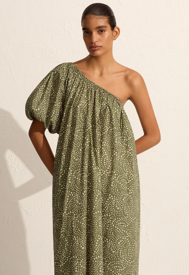 One Shoulder Maxi Dress - Jasmine (Olive) - Matteau