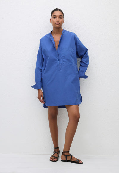 Popover Mini Shirt Dress Yves Blue - Matteau