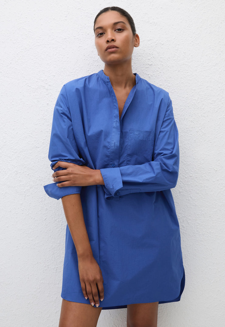 Popover Mini Shirt Dress Yves Blue - Matteau