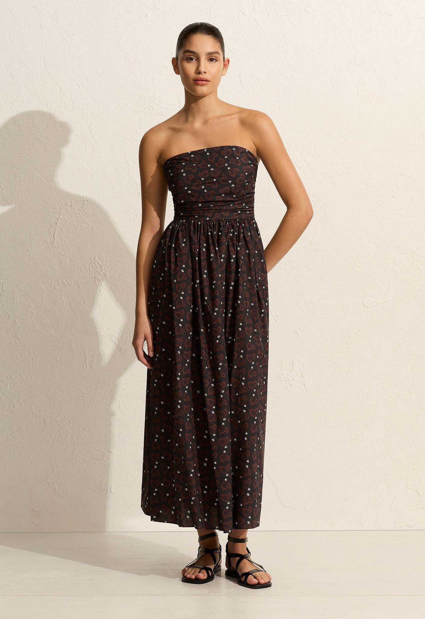 Strapless Lace Up Dress - Casablanca - Matteau