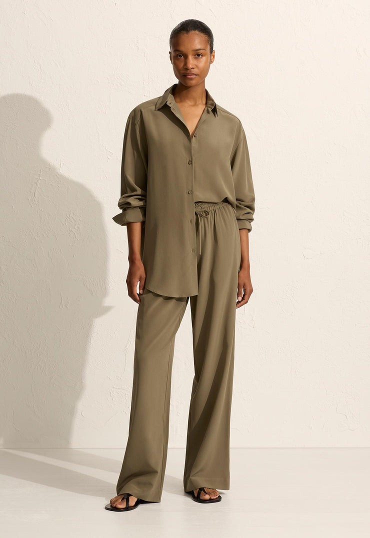 Long Sleeve Silk Shirt - Willow - Matteau