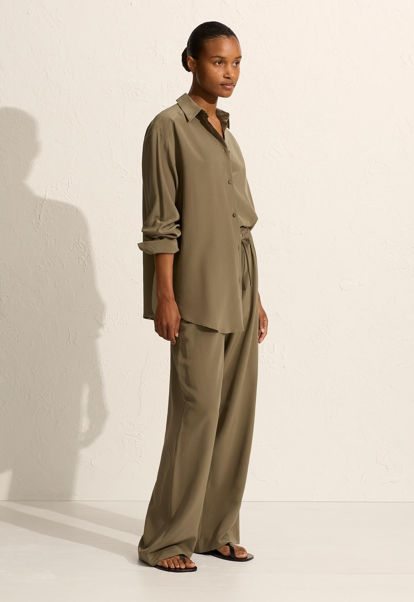 Long Sleeve Silk Shirt - Willow - Matteau