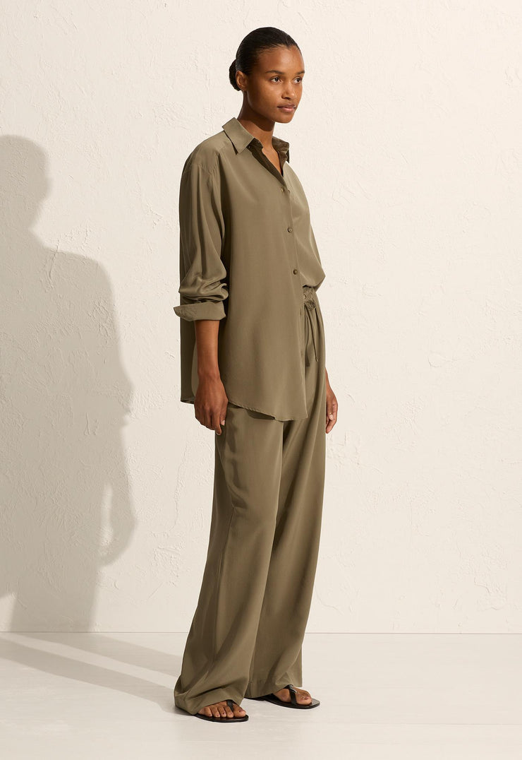 Long Sleeve Silk Shirt - Willow - Matteau