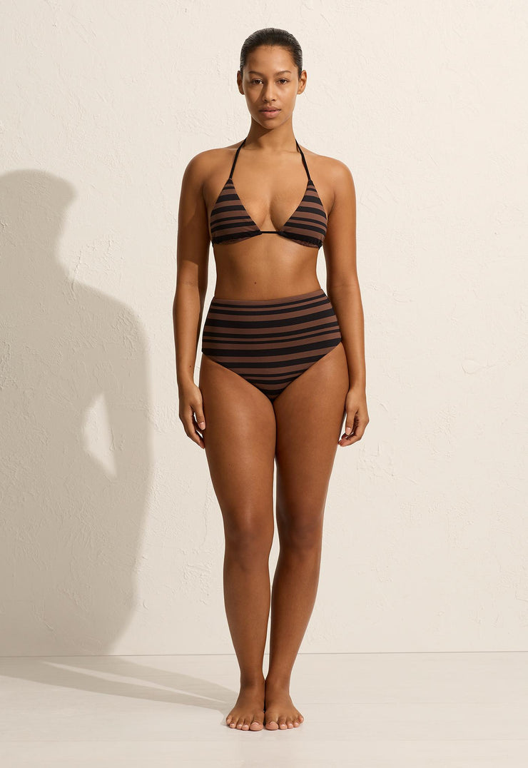 String Triangle Top - Nutmeg Stripe - Matteau