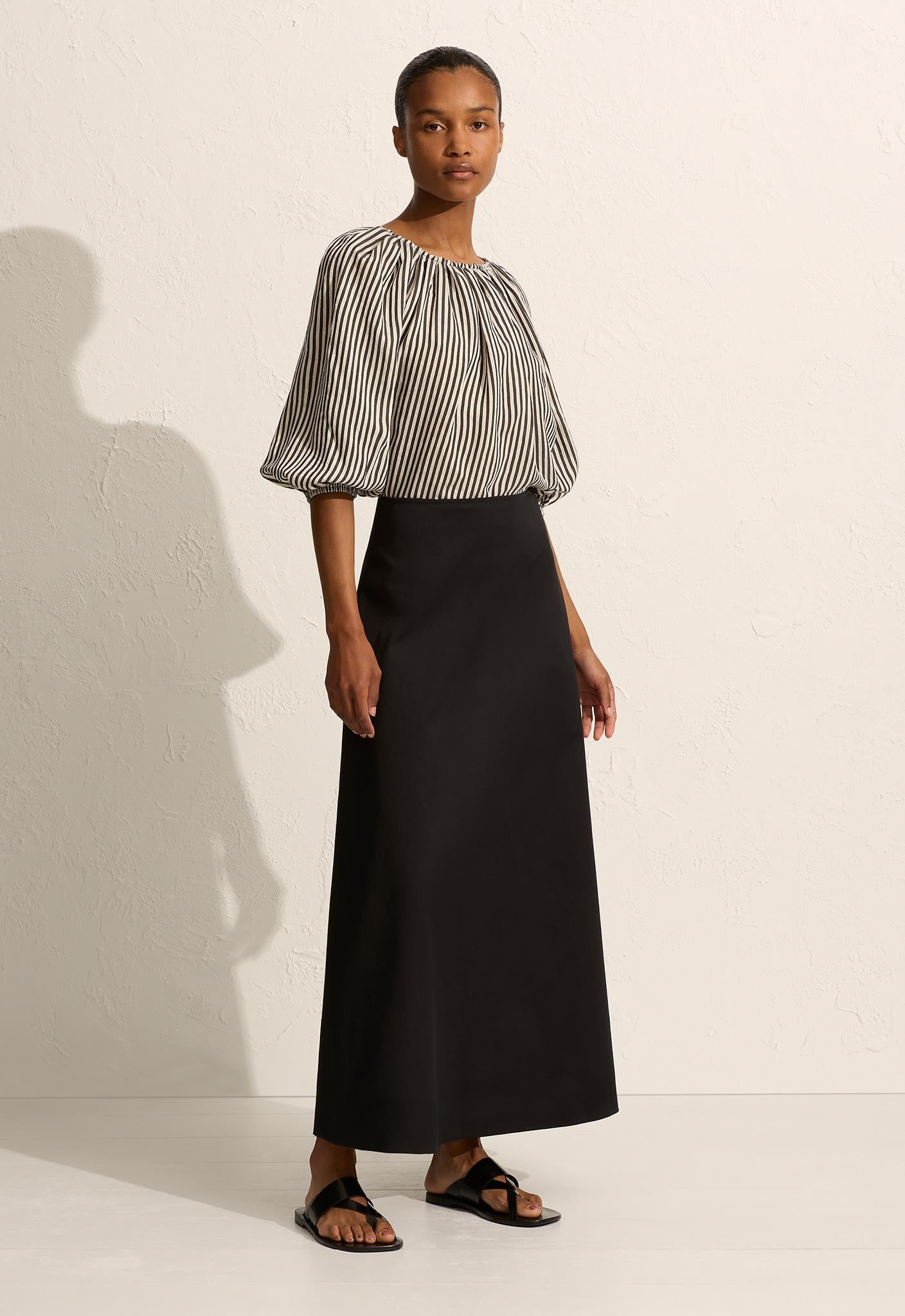 Stripe Cocoon Blouse - Ink Stripe - Matteau