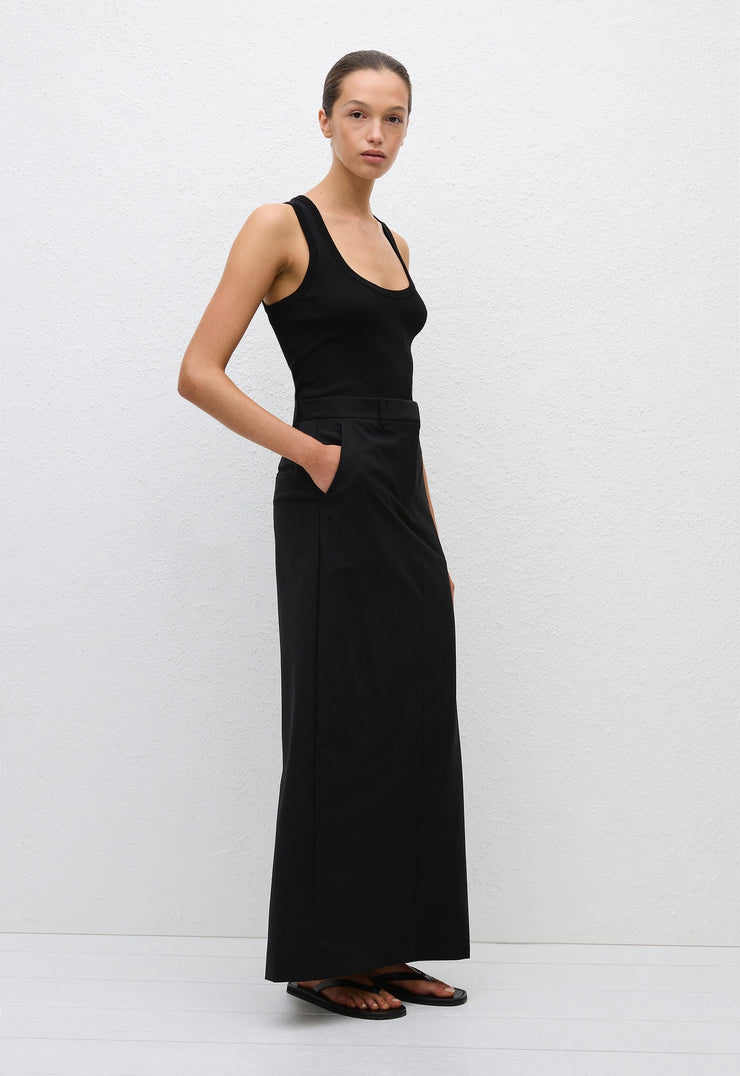 Relaxed Tailored Skirt - Black - Matteau