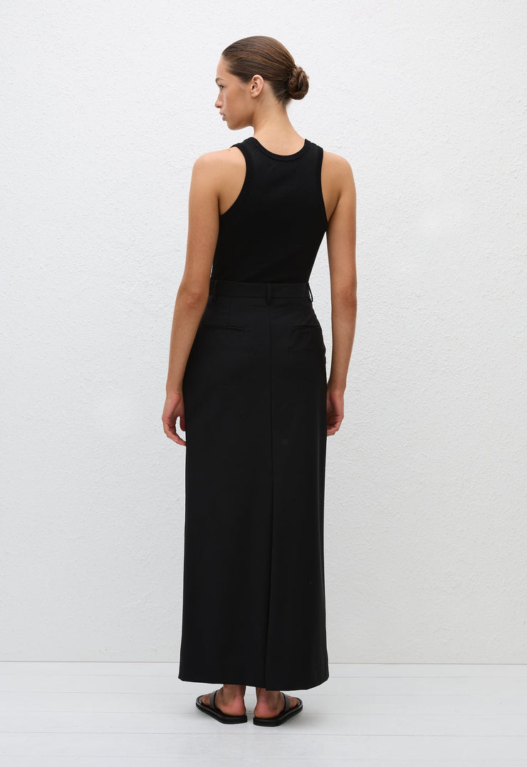 Relaxed Tailored Skirt - Black - Matteau